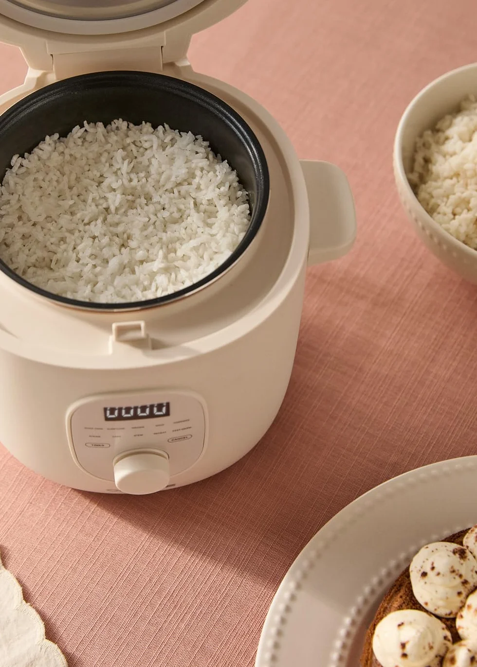 CREATE/RICE COOKER STUDIO/Arrocera eléctrica multifunción 1,2L blanco roto/Programable hasta 24h, con cesta vaporera, prepara tartas, guisos o sopas, función de mantener el calor, 300W