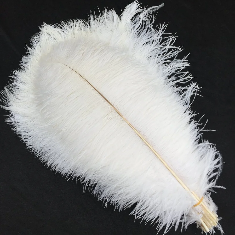 Sowder 10 Plumas de Avestruz de 35-40cm para Centro de Mesa de Boda decoración del hogar (Blanco)