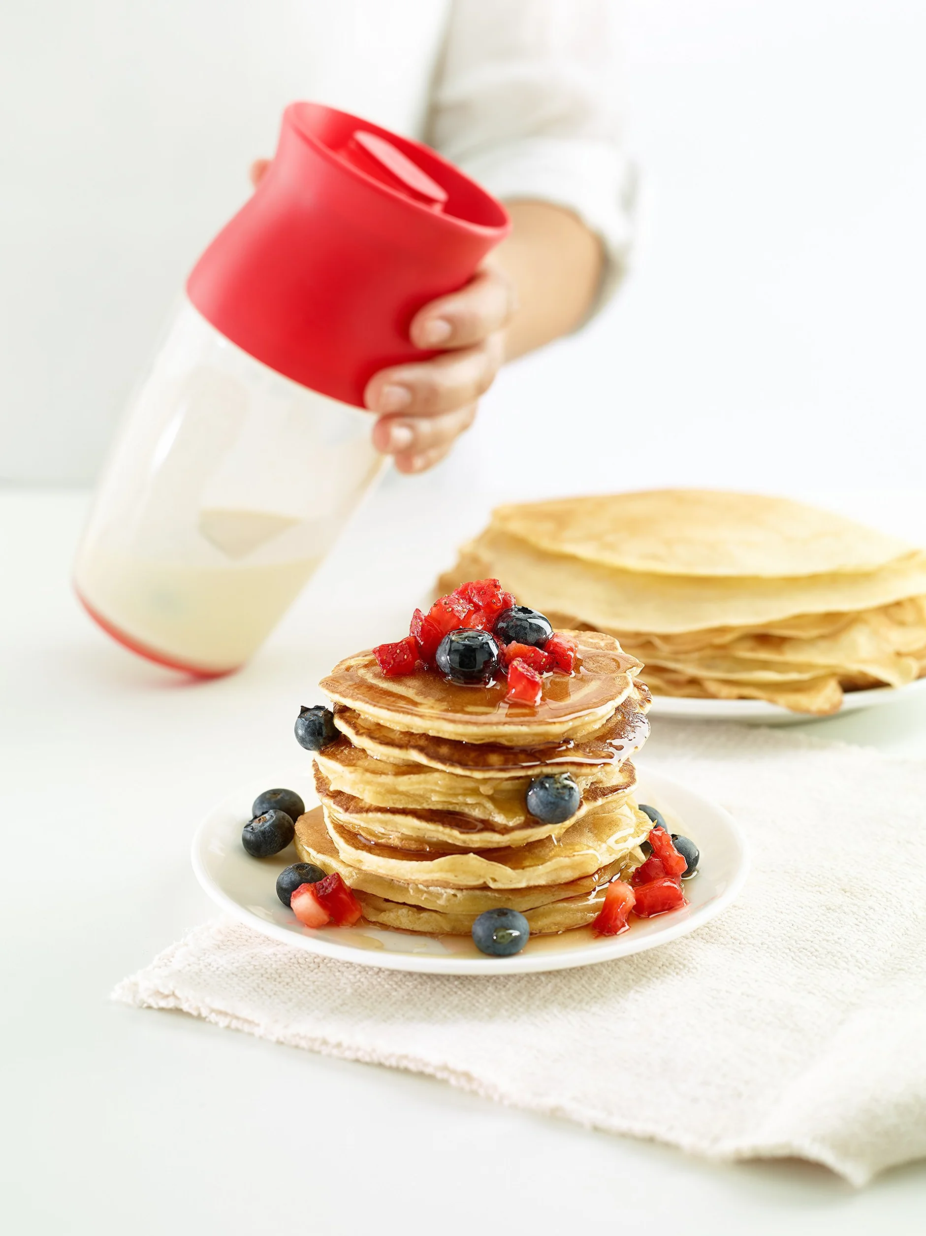 Lékué Kit para Crepes y Pancakes, 700 ml, color rojo