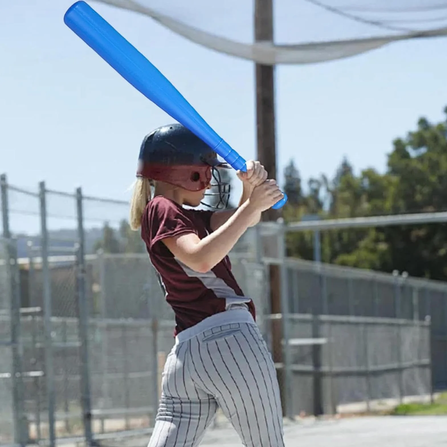 Bate de Béisbol de Entrenamiento Ergonómico PVC Ligero para Niños Niñas Interior Exterior