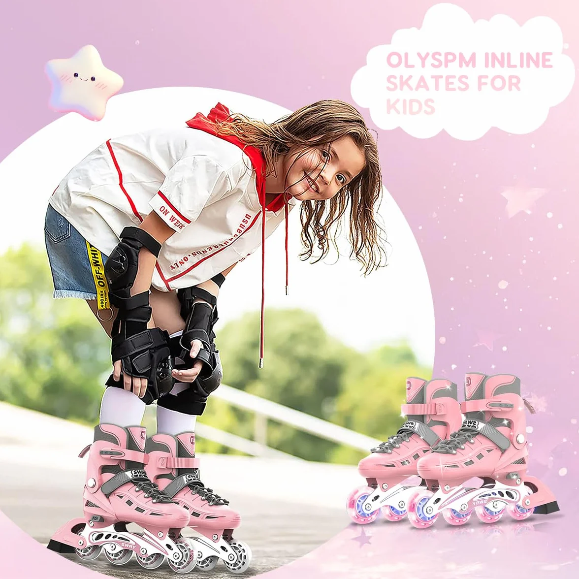 Patines en Linea Ajustables para niños y Adultos,Rodamiento de ABEC-7,Flash Ruedas,Patines en Linea Mujer,Patines en Linea Hombre