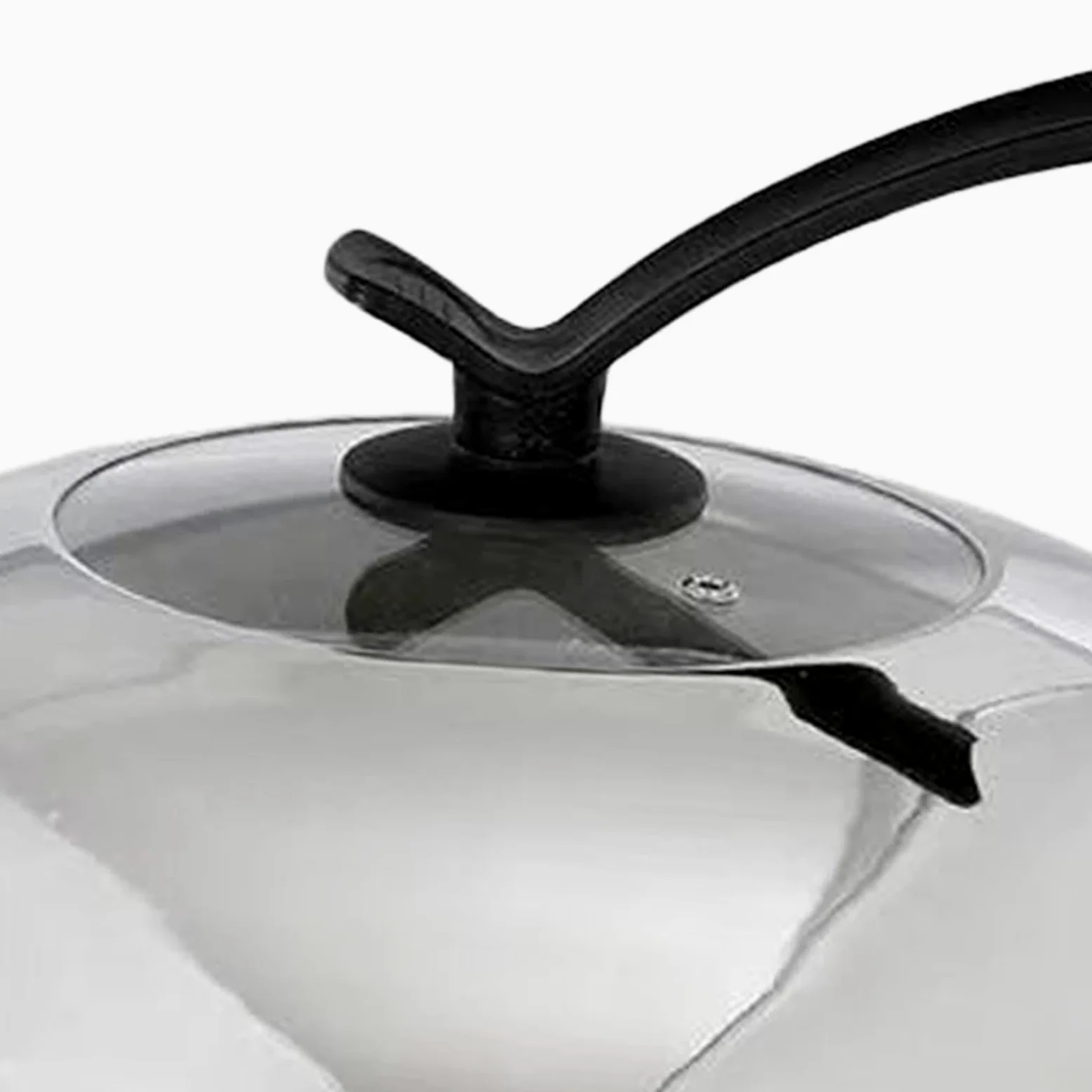 Qectial Tapa Redonda para Sartén de 36 Cm, Ideal para Sartenes de 34-35,5 Cm de Diámetro. Incluye Asa de Apoyo, Mango Estable