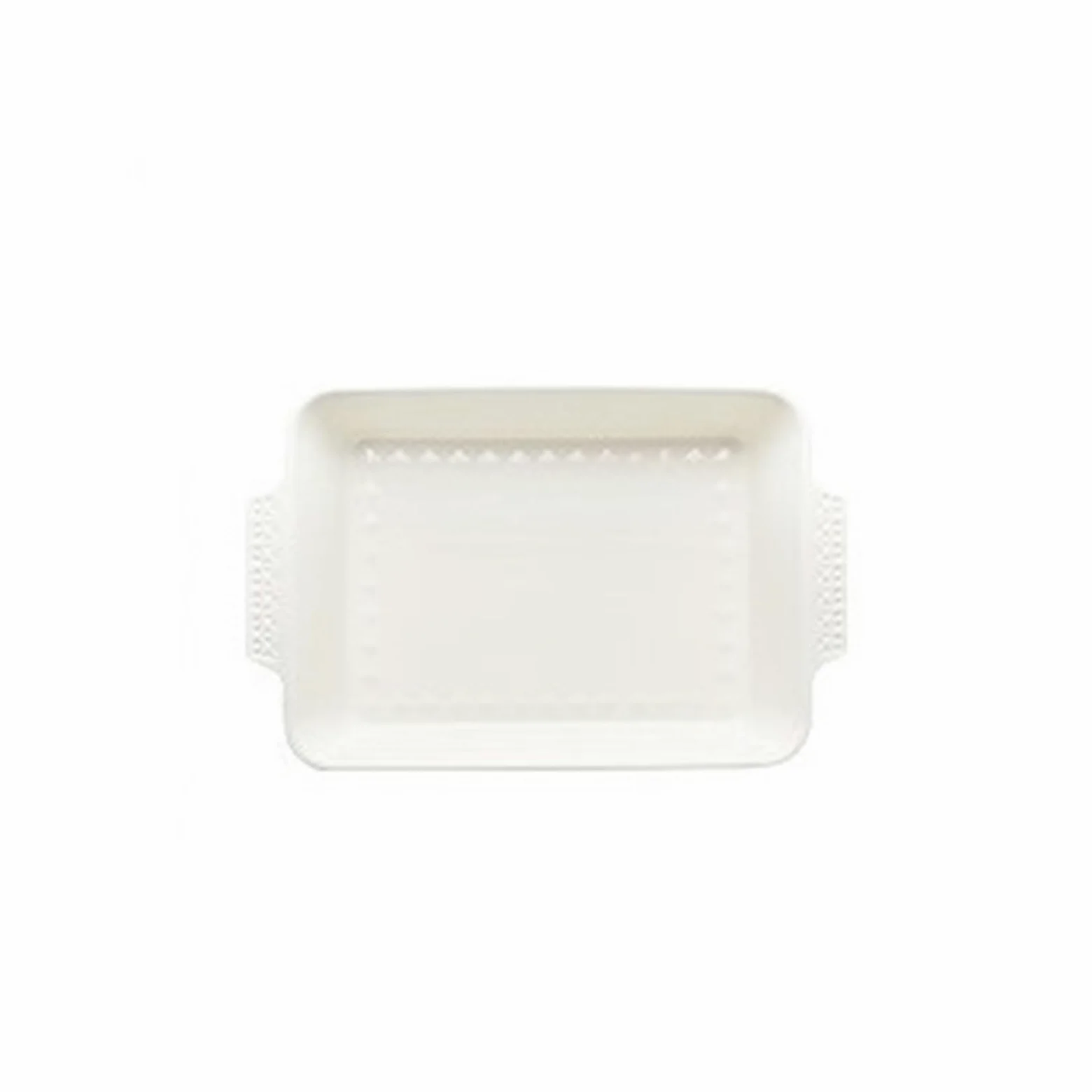 Fuente for hornear rectangular de cerámica con asas Universal(Blanco,Pequeño)