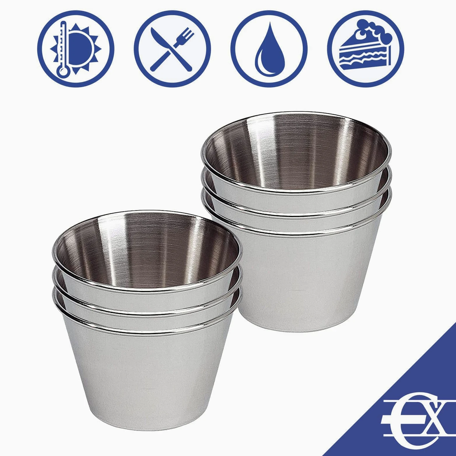 EUROXANTY Molde para Flan 24 unidades | Flanera Individual | Molde de flan liso | Molde antiadherente | Molde gelatinas | Molde para pastelitos | Molde redondo | Ø9 cm