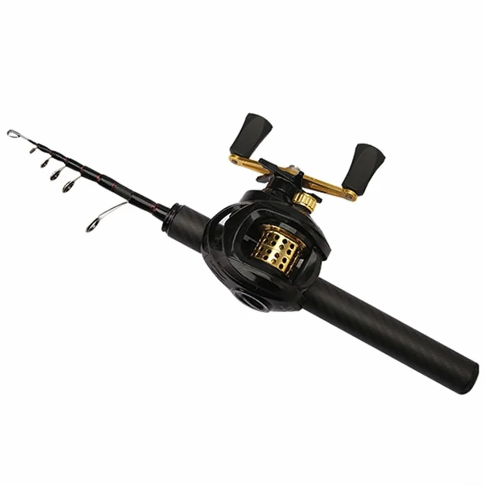 Mini caña de pescar 150 cm carbono alta sensibilidad agarre cómodo pesca costera