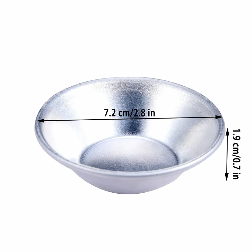 20 Piezas Latas para Tarta de Huevo, Latas de Aluminio para Hornear, Pastel de Bandejas de Papel de Aluminio, Molde de Aluminio Tarta de Huevo en Tono Plateado, para Tartas Pequeñas, Tartas