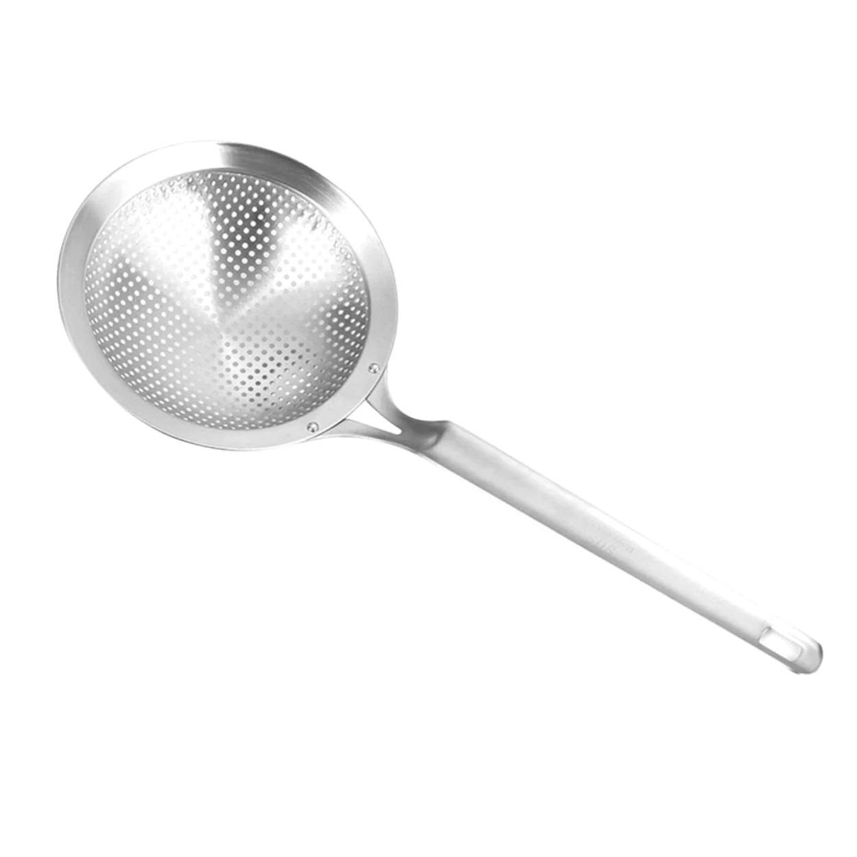 Juego de 2 coladores de cocina de acero inoxidable - Juego de colador de comida de cocina asiática y cesta para cocinar al vapor con colador de cuchara - Filtro de metal duradero para cocinar y freír