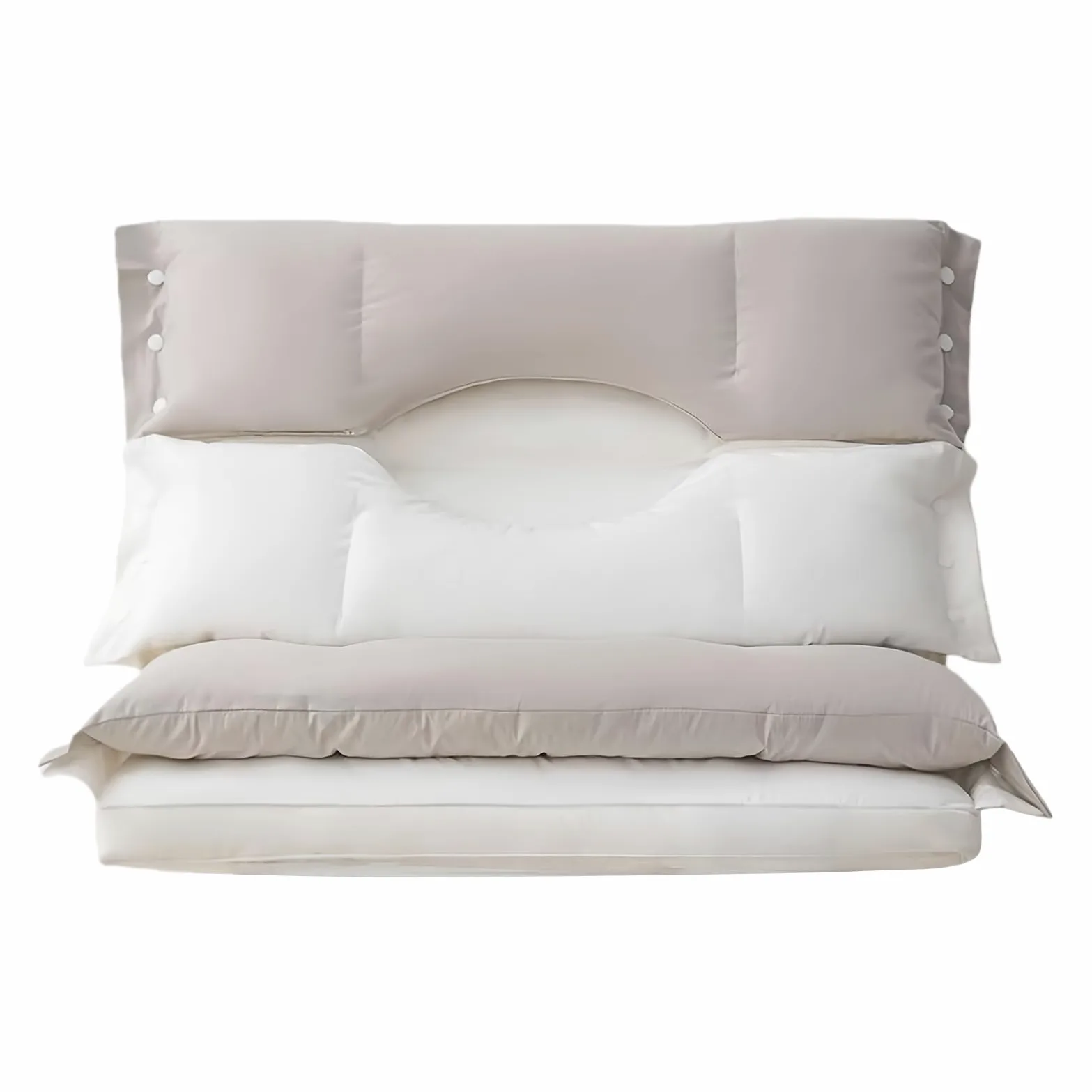 Generisch Almohada para cama con soporte cervical ergonómico | Doble zona almohada para dormir para hotel, sofá de viaje, dormitorio, hombres, adolescentes, adultos