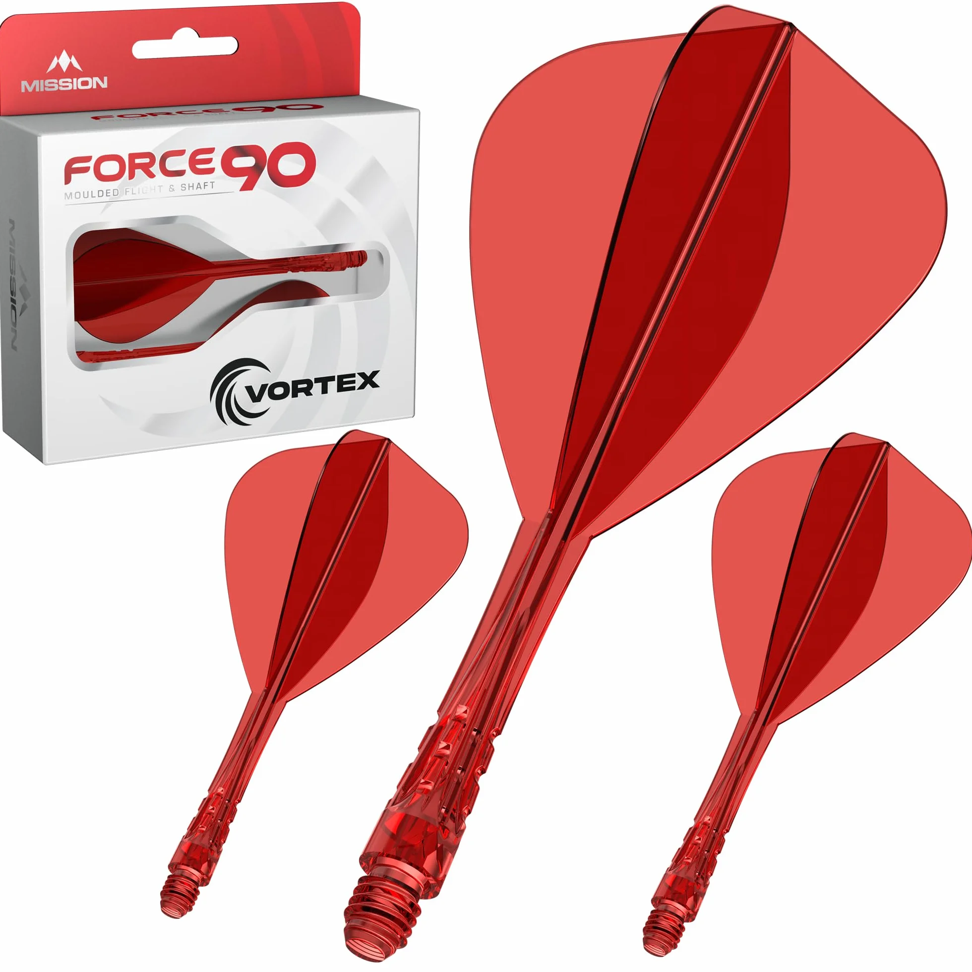 Mission Darts Force 90 Vortex vuelo y eje moldeados forma de cometa