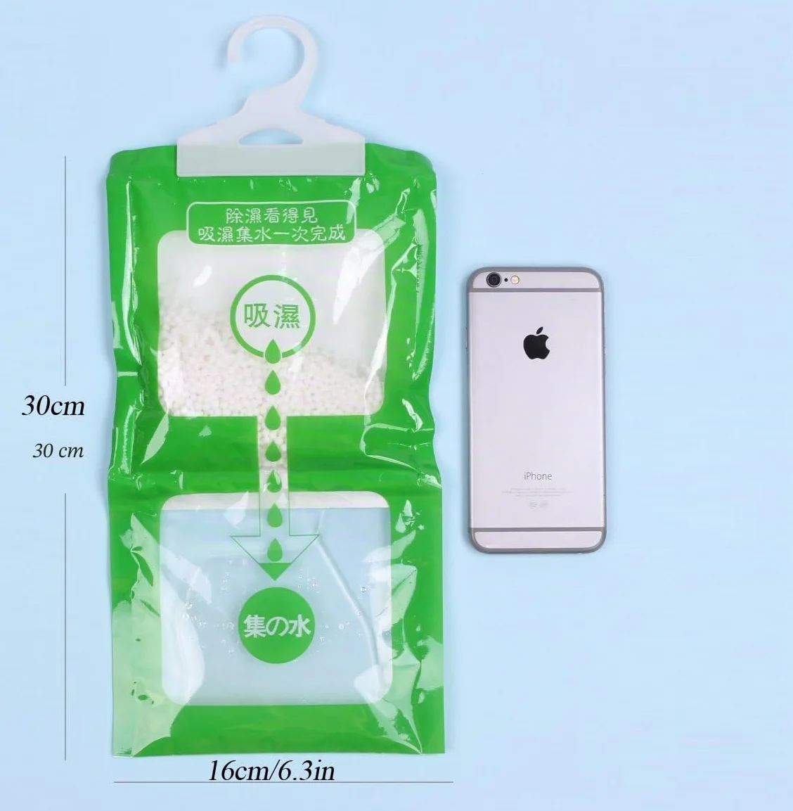5 Pack Kitchen Bathroom Wardrobe Hanging Hygroscopic Anti-mold Deodorizing Moistureproof Desiccant Bag, Dehumidification Process Could be Witness