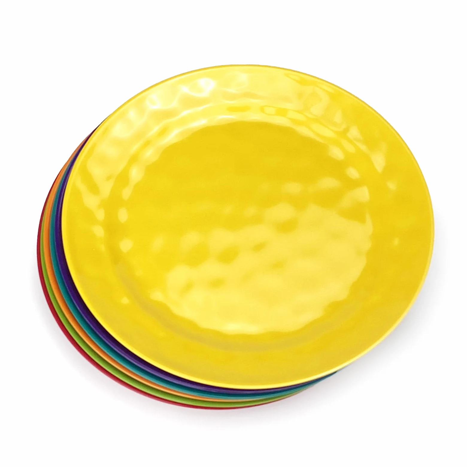 Juego de 6 platos de cena o almuerzo 100% melamina, platos redondos de melamina de 10 pulgadas, platos de picnic para fiestas en casa, resistentes a la rotura y ligeros, acabado