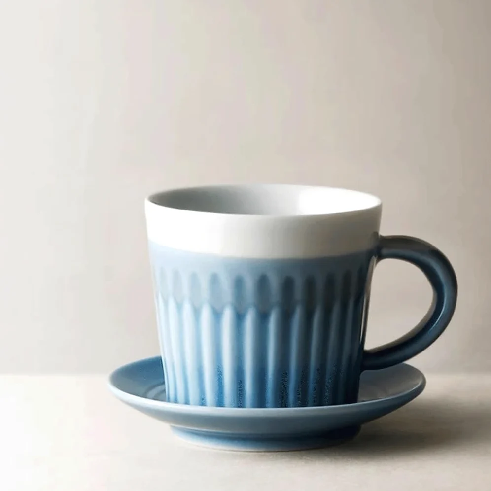 ENGENDER Tazas Cafe Taza De Café Y Platillo Cerámica Simples Hechos A Mano Té La Tarde Individual Mug Cups
