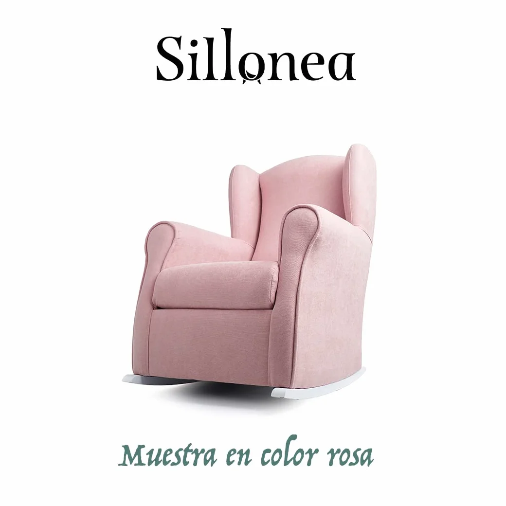 Sillón de Lactancia Roma 100x74x77 cm Tela Antimanchas Beige Madera Wengué