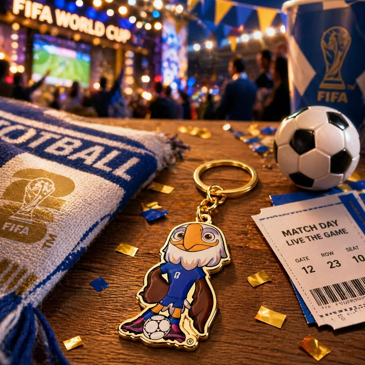 FIFA World Cup 2026 Official Gift, Oficial Mascota Llavero, figura 3D de esmalte y metal, recuerdo premium fans