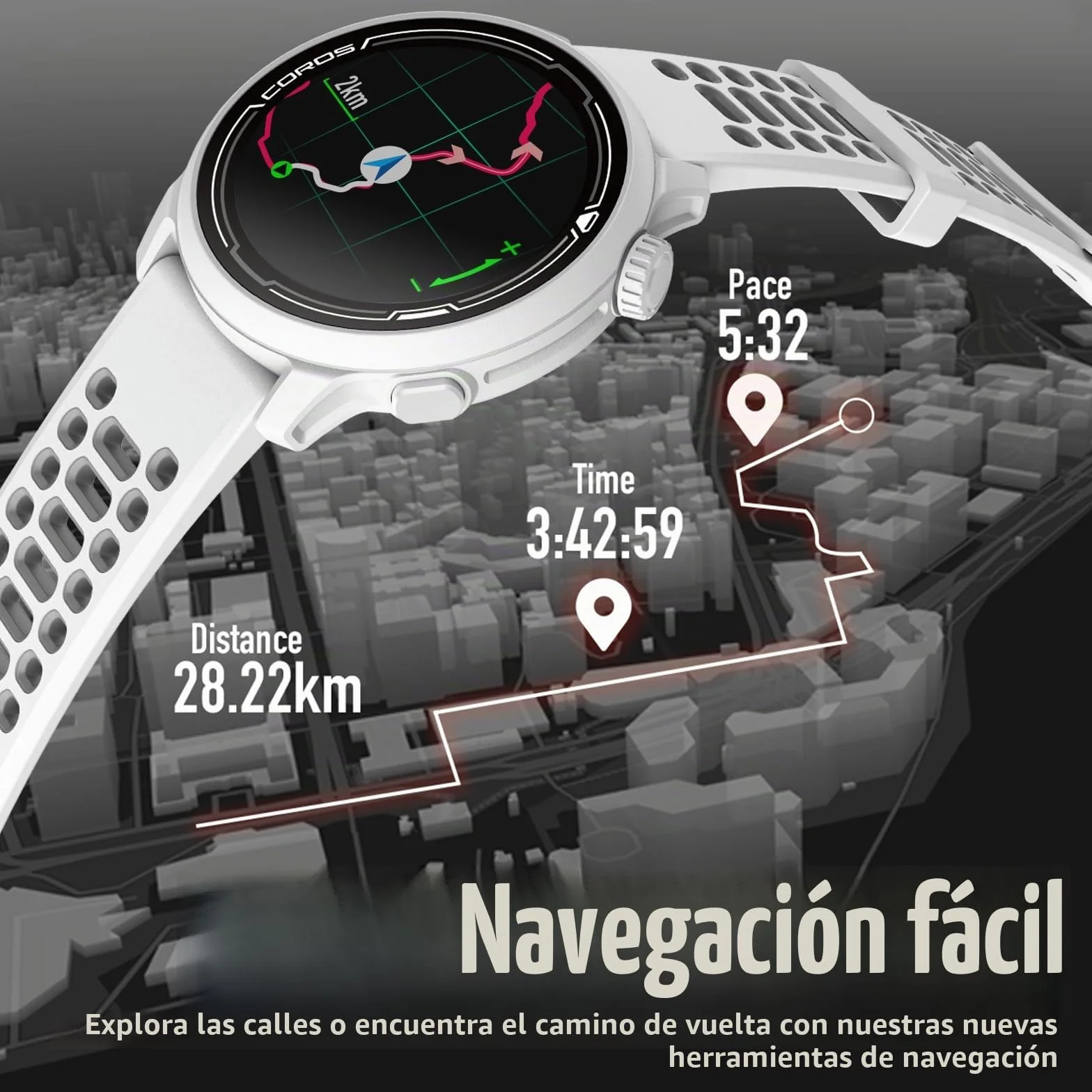 Coros PACE 2 Reloj deportivo GPS monitor frecuencia cardíaca batería 30h barómetro ANT+ BLE Strava Stryd TrainingPeaks