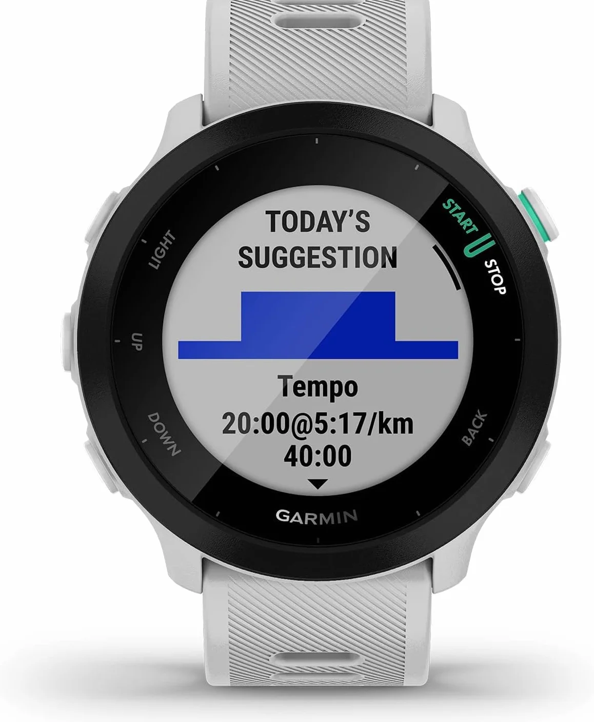 Garmin Forerunner 55 Reloj Inteligente para Running con GPS, Planes de Entrenamiento, Seguimiento del Bienestar, Blanco