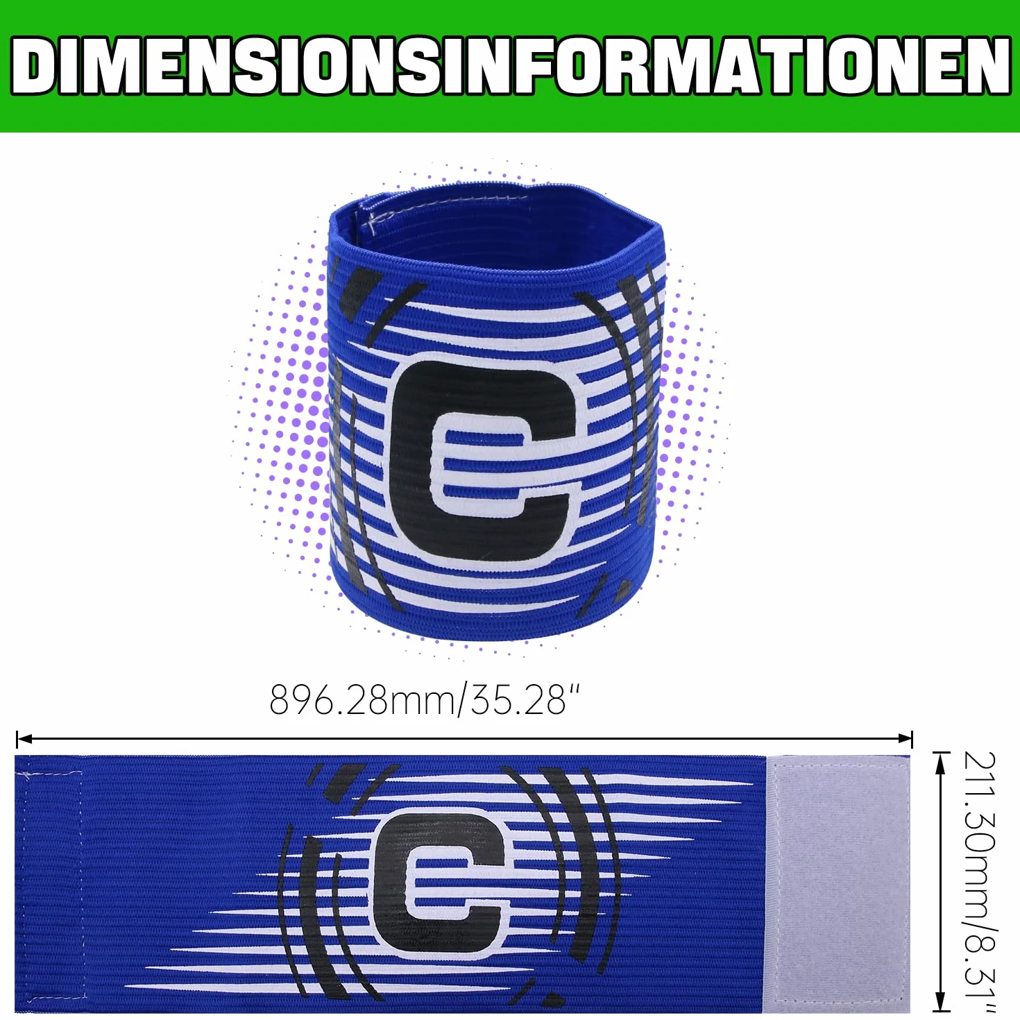 Pulseras elásticas de capitán de fútbol ajustables, vendaje y banda de brazo para jóvenes y adultos