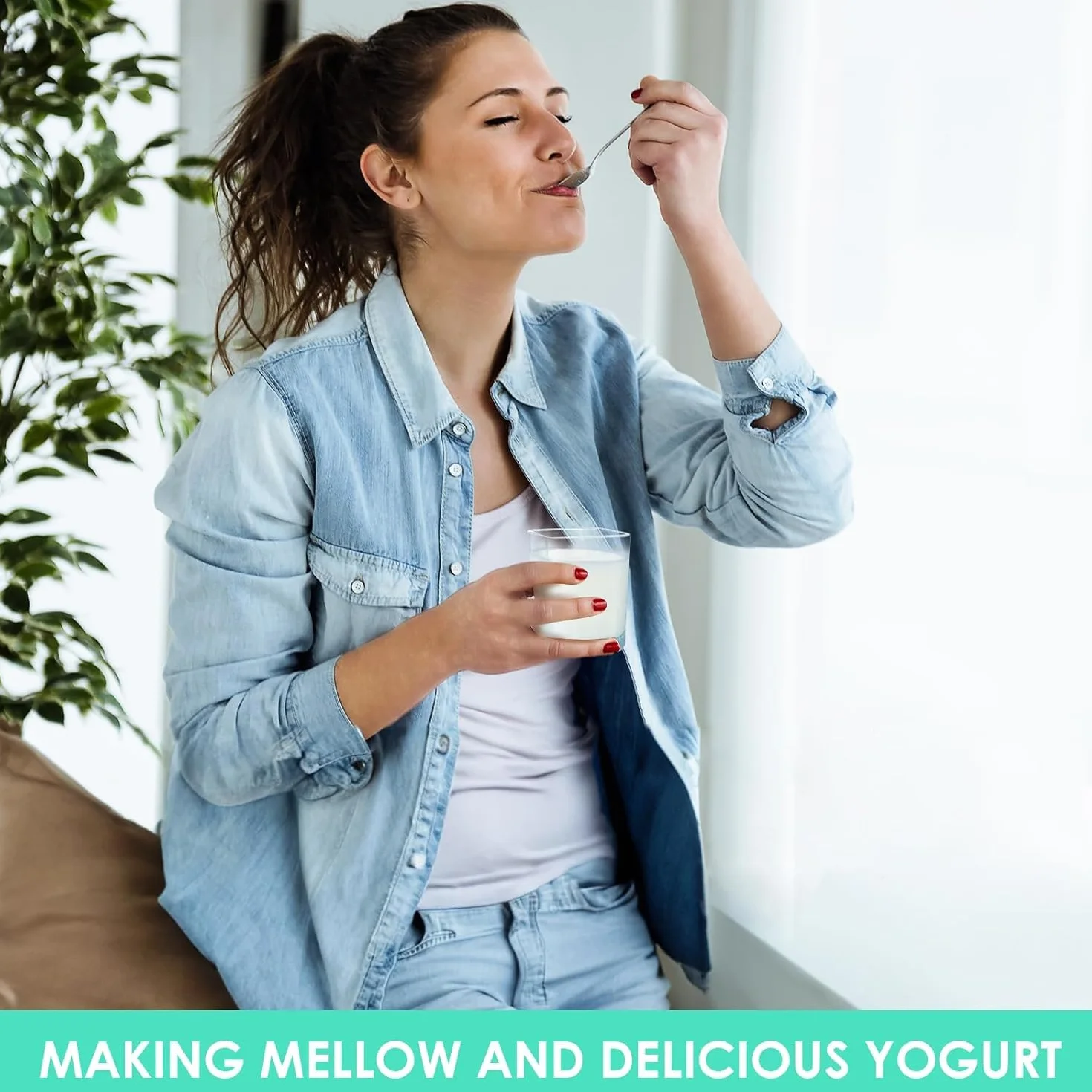 Yogurtera, Yogurtera Eléctrica, Maquina Para Hacer Yogur Casero, Yogurtera para Yogur, Queso Fresco y Queso Crema, con 9 Tarros de 170 ml con Tapa, con Temporizador, Termostato Ajustable, 40 W