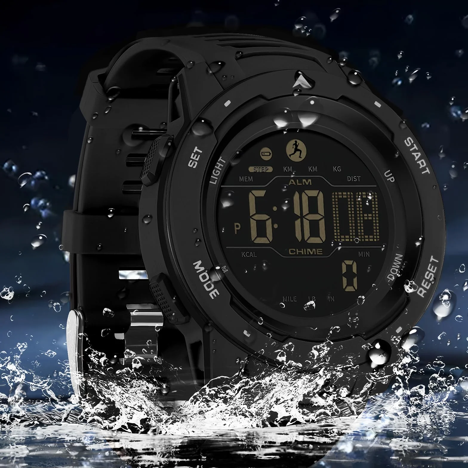 Flintronic Reloj con podómetro, Pedómetro Preciso, Pantalla Grande, Portátil para Deporte