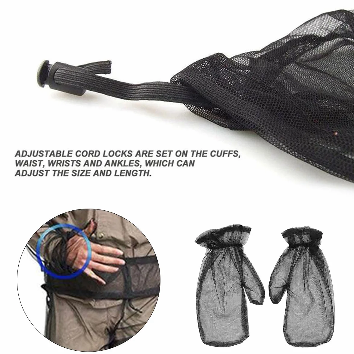 Tokaneit Guantes de Malla Repelentes de Insectos para Exteriores, Protección de Manos, 1 Par