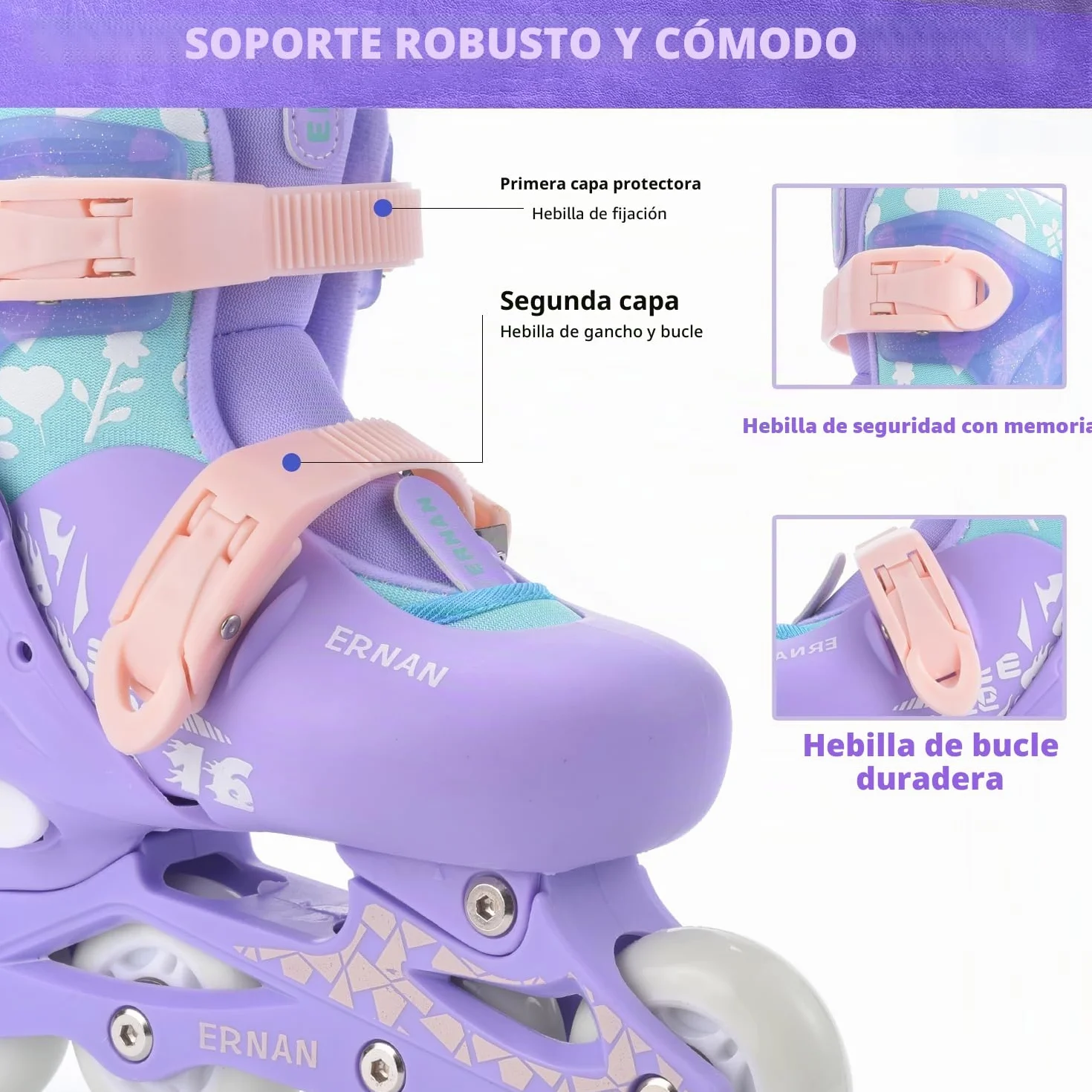 ERNAN Patines en línea, patines en línea ajustables iluminados para niños, patines en línea para niños y niñas, patines para niños, jóvenes, principiantes