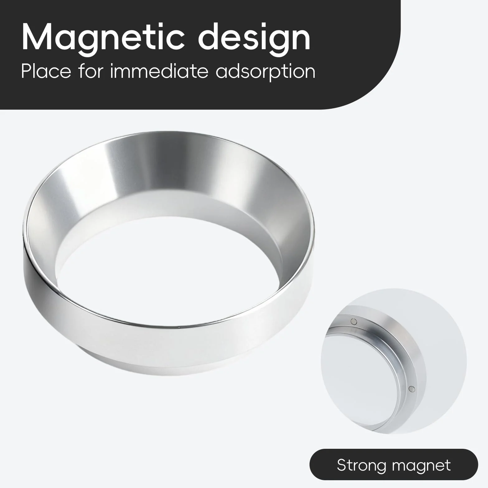 2 unidades de 51 mm de anillo dosificador de café magnético de 51 mm, embudo dosificador, accesorio portafiltros, anillo dosificador de café, embudo para cafetera, embudo de llenado exacto