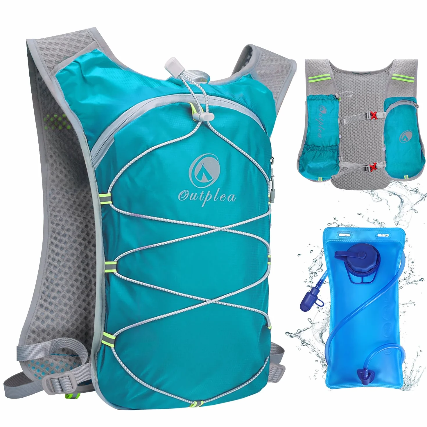 Chaleco Hidratacion Trail Running Mujer Hombre, Mochila Hidratacion con Bolsa de Agua de 2L, Mochila MTB para Maratón Ciclismo Senderismo