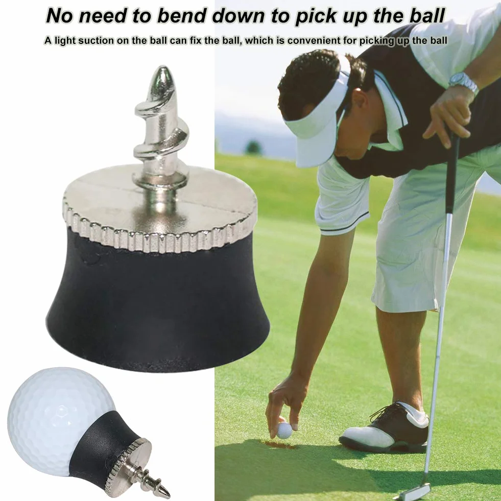 Ventosa de golf, bola de golf de aleación de silicona negra, herramienta de recuperación de ventosa, herramienta de recogida de pelota de golf, accesorio de golf (negro, 2 unidades)