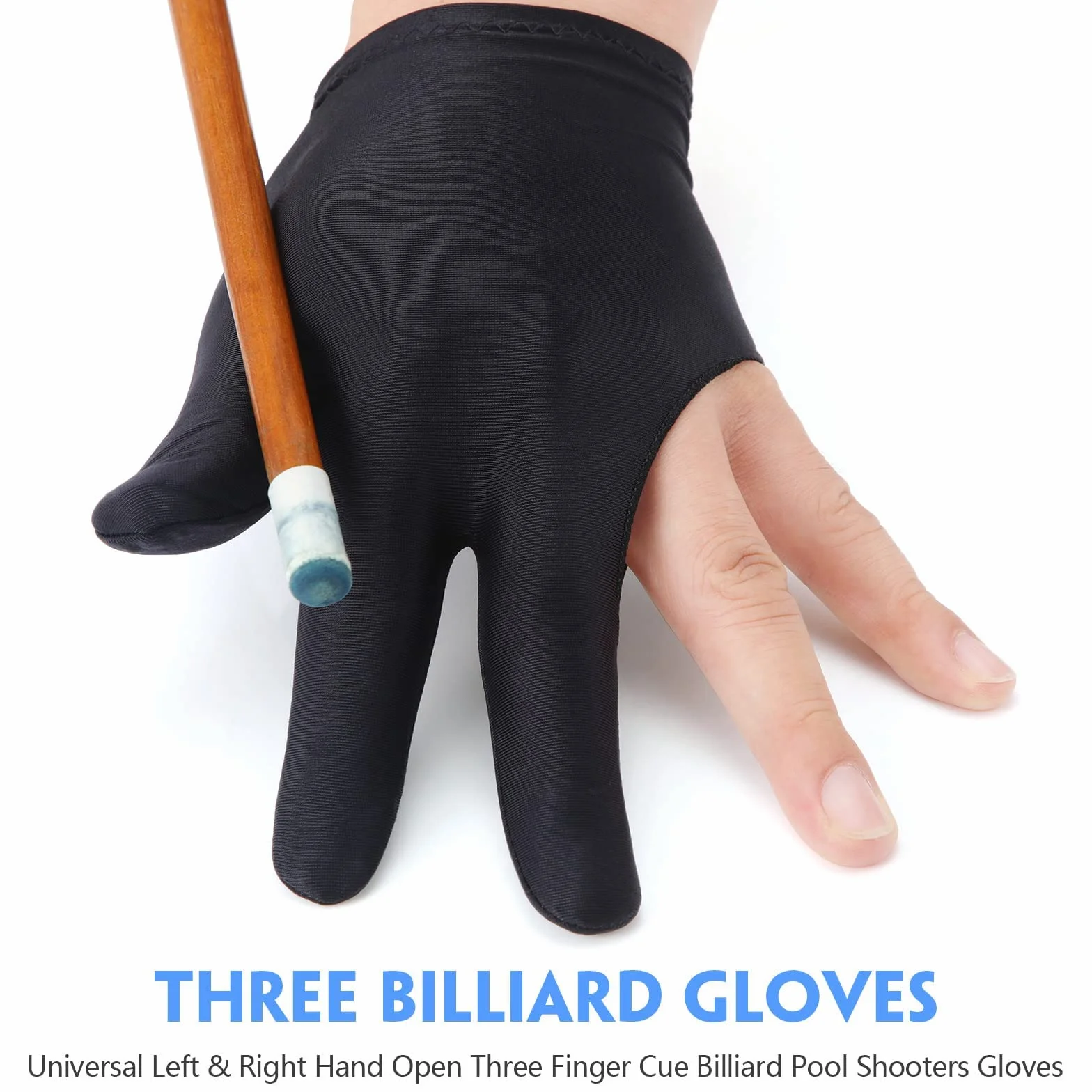 20 unidades de guantes de billar transpirables para hombre con 3 dedos para billar