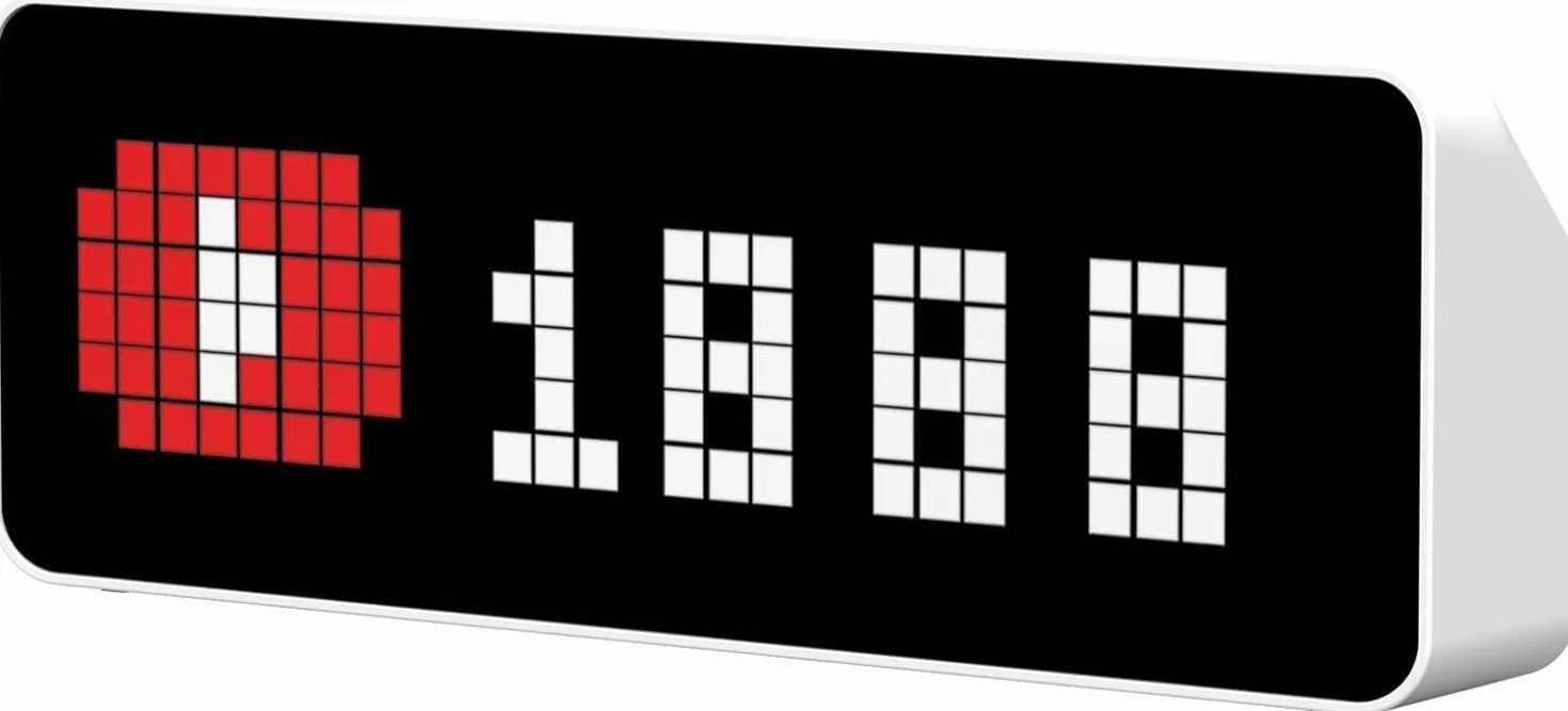 ULANZI Reloj Píxel Inteligente Decorativo, Reloj Despertador Digital con Tiempo, Contador de Redes Sociales, Reloj de Cabecera Retro Vintage, Decoración de Oficina & Gaming Room, para TikTok Youtube