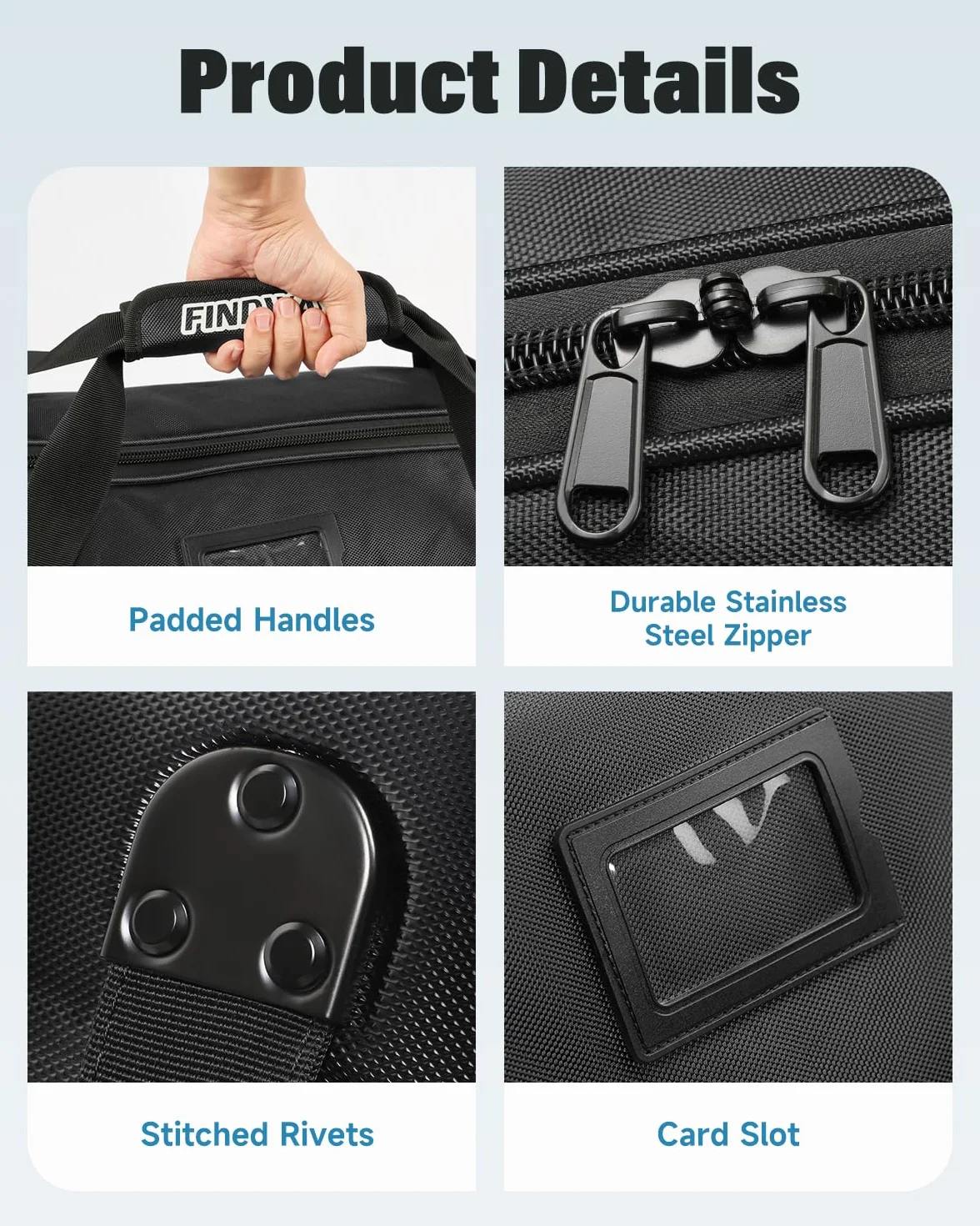 Findway Fundas de Viaje para Palos de Golf con Ruedas, Duraderas y Portátiles