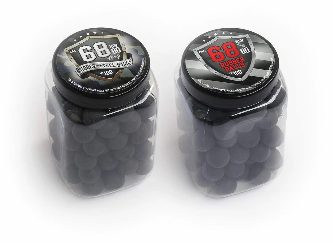 SSR 100 Bolas de Gomma Maciza Ram Paintball Rubberballs HDS SG 68 T4E .68 Calibre Ammo Munition