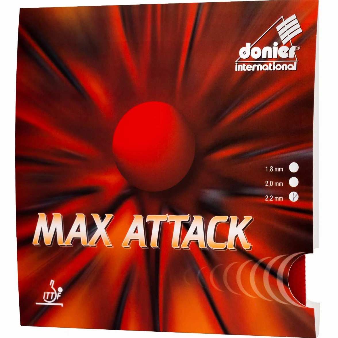Donier MAX Attack Goma de Ping Pong 2,2 mm Rojo