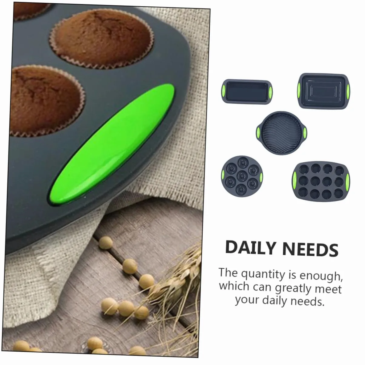 Molde de Silicona 5 Piezas para Hornear Pasteles y Pan Casero | Reutilizable y Flexible, Resistente al Calor, Limpieza Sencilla, Uso en Cocina y Repostería, Pack de 5