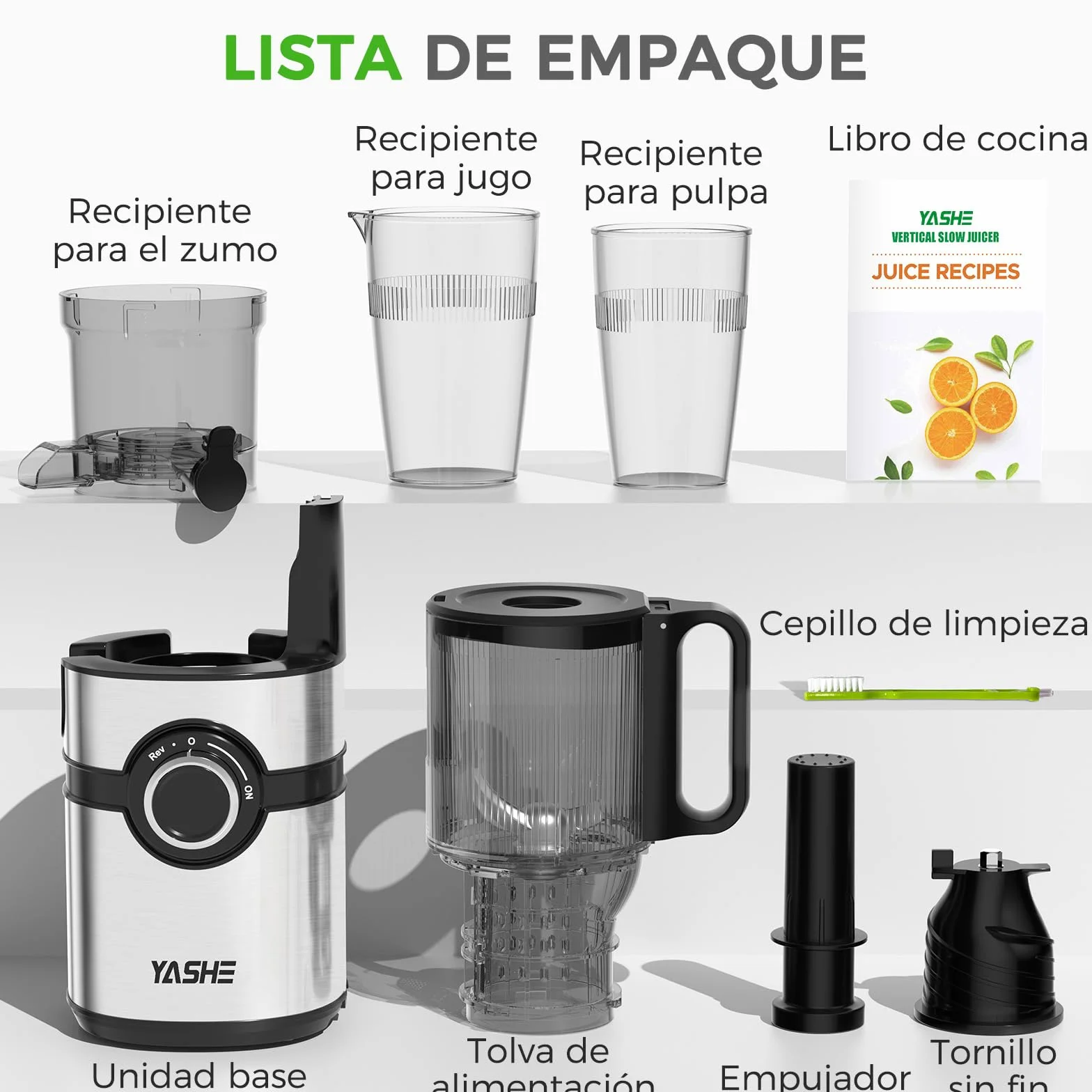 Extractor de zumos y verduras, YASHE juicer machine con boca de alimentación ancha de 12,7 cm para frutas y verduras enteras, licuadora prensado en frío con autoalimentación, alto rendimiento de zumo