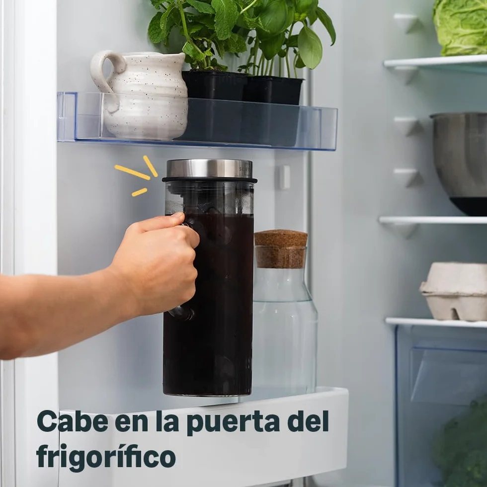 SILBERTHAL Jarra cristal 1,2L - Jarra Cold brew - Jarra de agua con tapa - Filtro extraíble