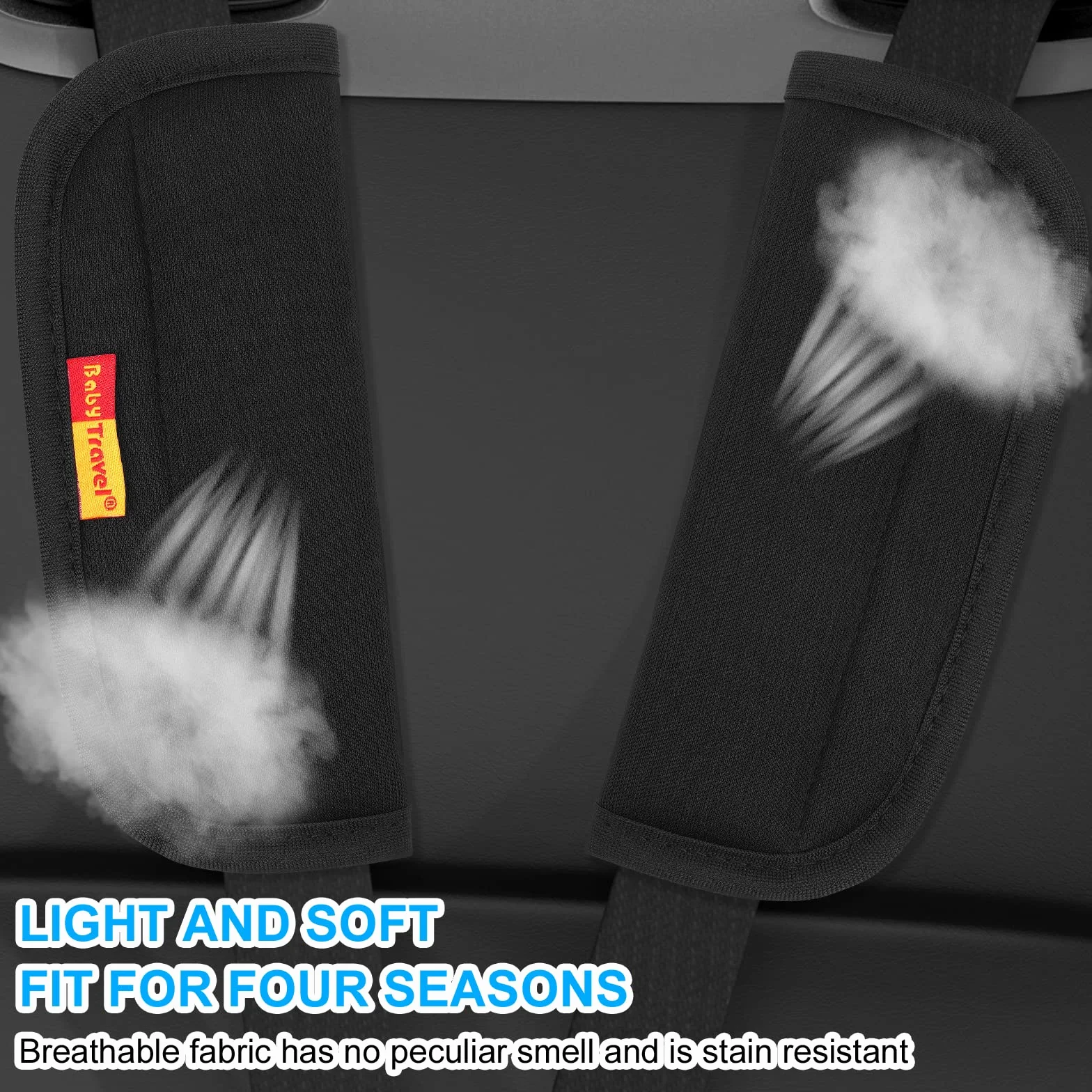 URAQT Almohadillas para Cinturón de Seguridad Niño, 2PCS Almohadillas Protectores de Coche Hombro, Suave y Transpirable Hombro Cinturón de Seguridad, Protector Cinturon Coche para Infantil (Negro)