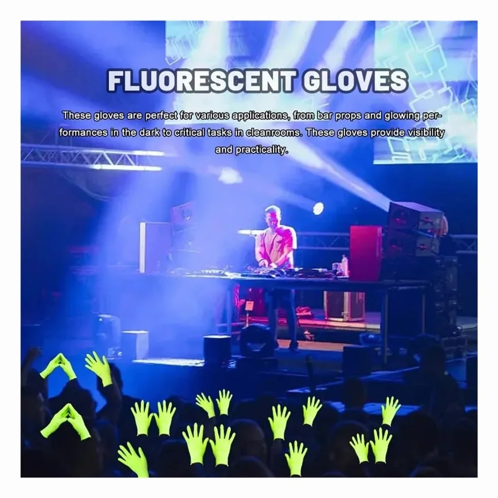 Guantes Fluorescentes Autoluminosos para Conciertos, Fiesta (1 Par)