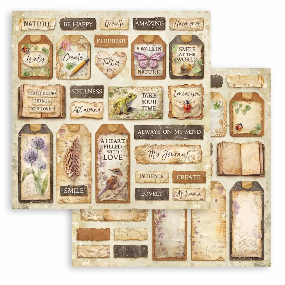 Stamperia - Scrapbook Paper Pad for Scrapbooks, Albums, Cards, Bullet Journals and More, Acid Free, Double-Sided, Perfect for Hobbies, Crafts, and Gifting (All Around) (20.3 x 20.3cm)