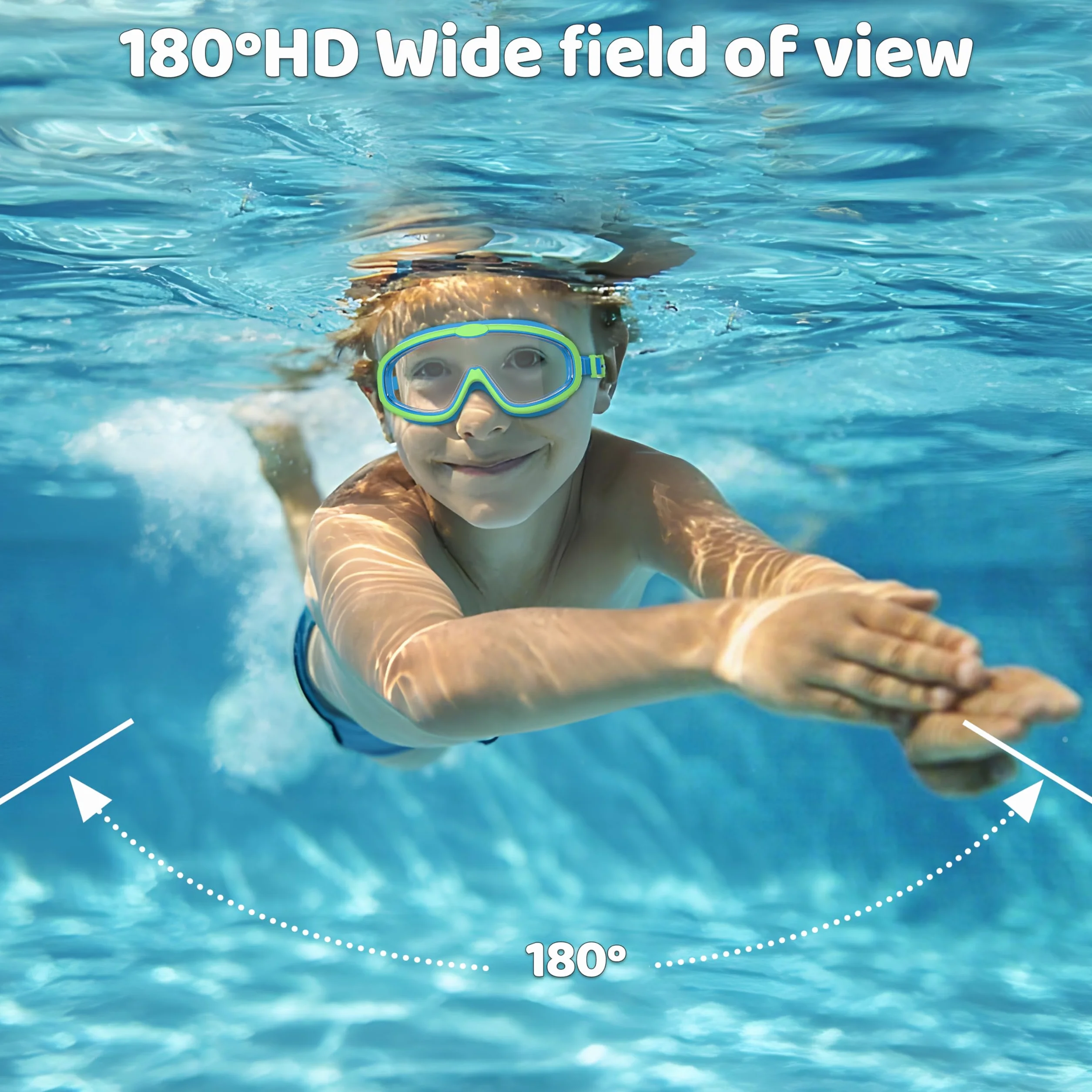 Gafas de Natación Antivaho Protección UV Junta de Silicona Montura Grande Niño 6-14 Años