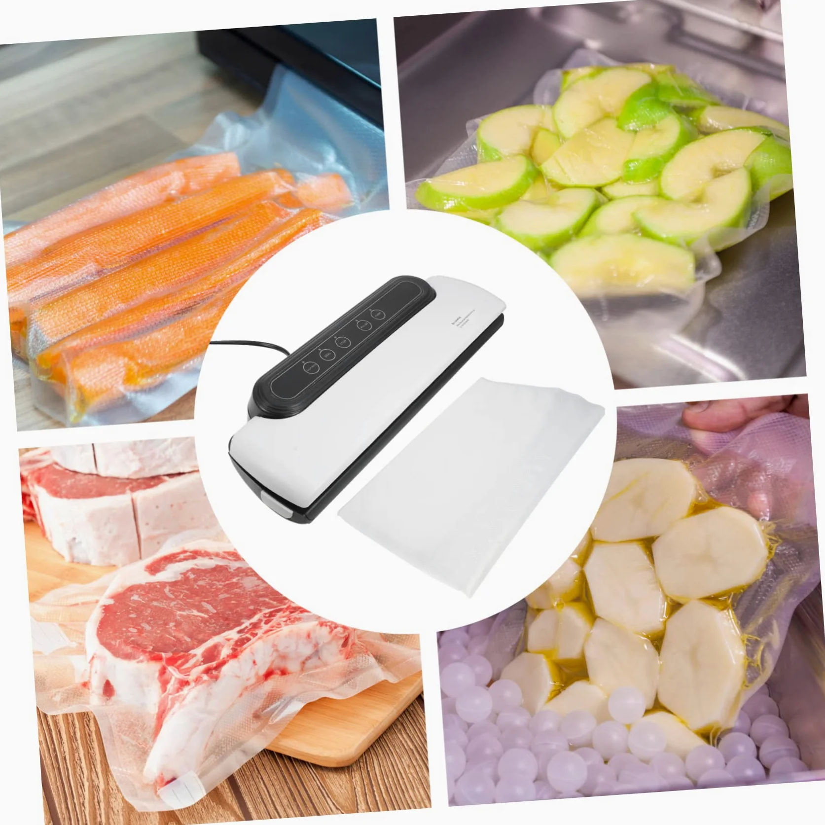 Máquina Envasadora al Vacío Automática de Alimentos Abs | 1 Juego, Sellado y Extracción de Aire, Reduce Oxidación y Ayuda a Conservar Frescura en Casa