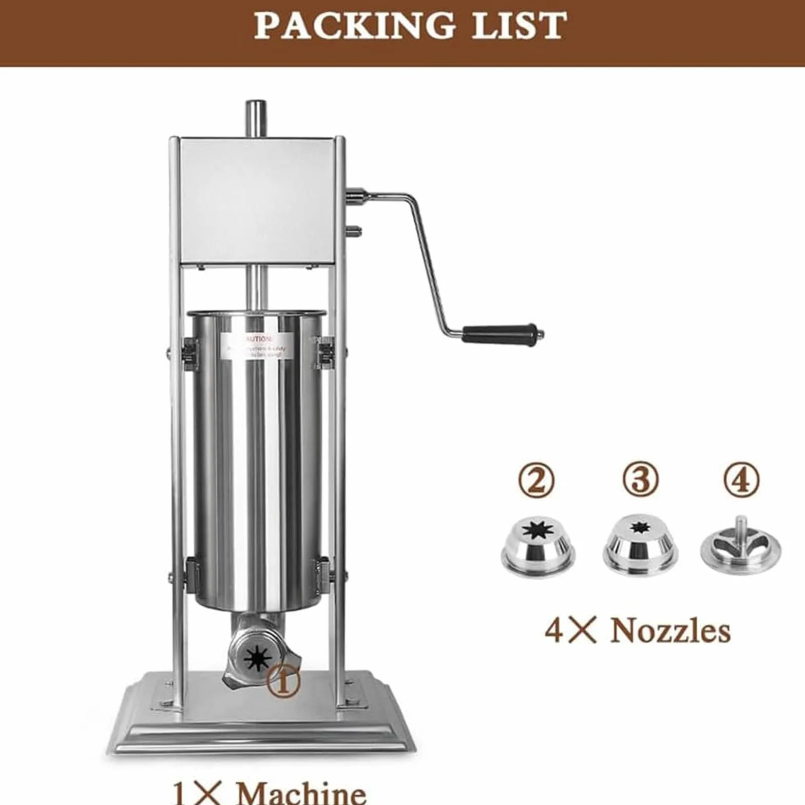 Máquina para Hacer Churros,Máquina para Hacer Churros Manual,Máquina De Llenado De Mermelada De Churros De Frutas Comerciales,con 4 Boquillas,Equipo para Hacer Refrigerios,7L