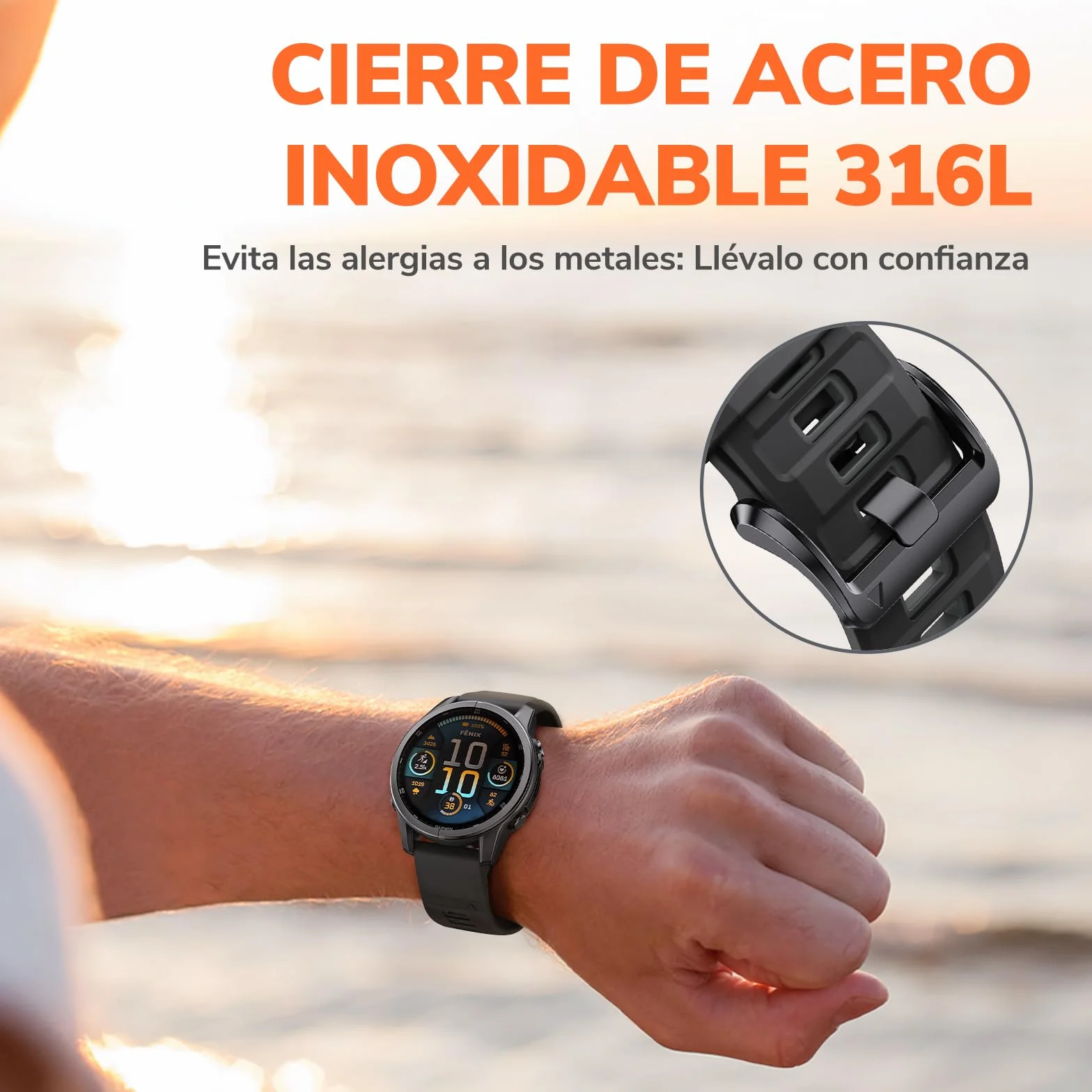 Correa Garmin Fenix 7S 6S 5S 8 43mm Quickfit 20mm