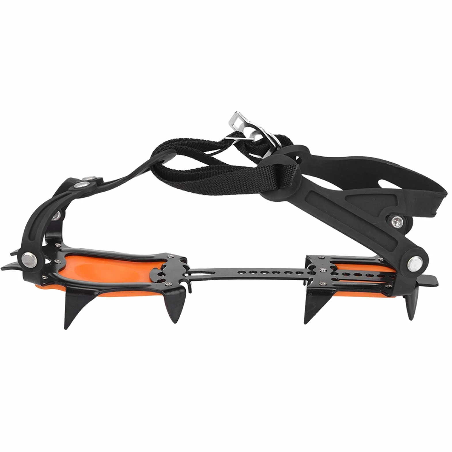 Crampones de Nieve 10 Dientes con Garra Ajustable para Botas de Senderismo
