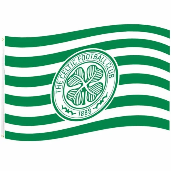 Bandera oficial Celtic FC, 152 x 91 cm, verde y blanco