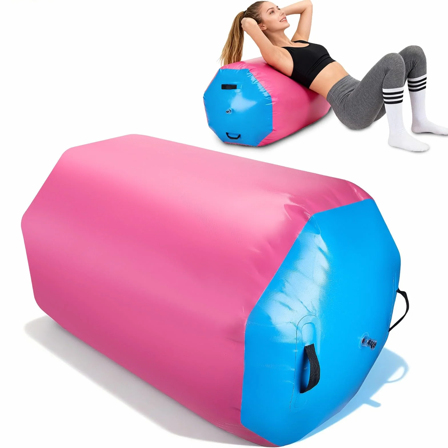 Air Roll Inflable Rodillo de Aire para Gimnasia con Bomba