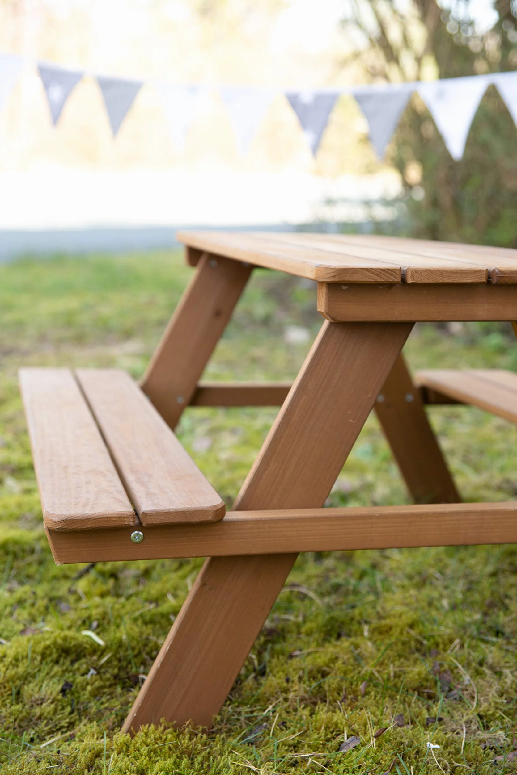 Mesa de Picnic para Niños Outdoor Madera Maciza 4 Plazas Teck