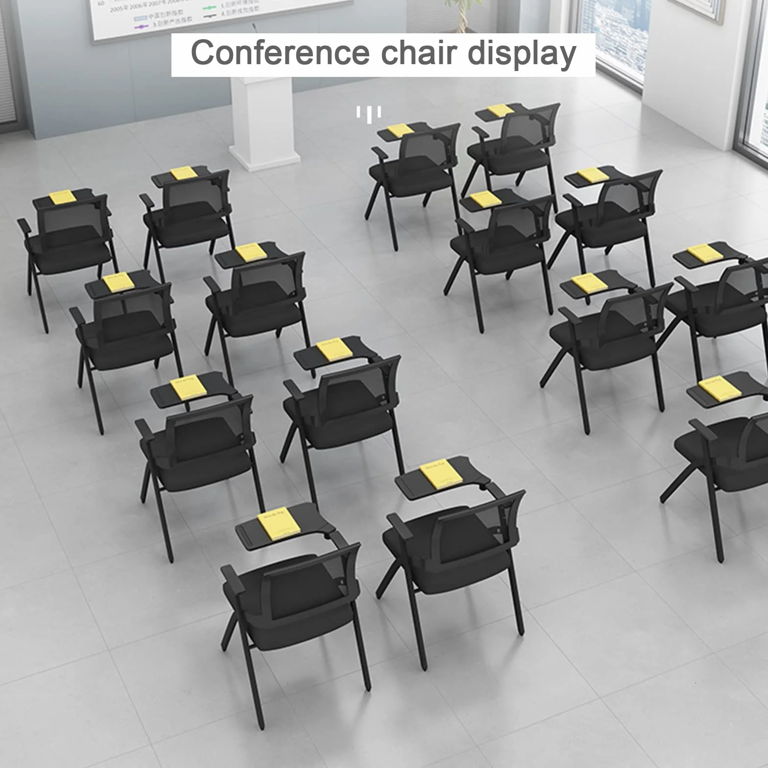 Silla De Personal Silla De Oficina para Sala De Conferencias Silla De Entrenamiento Plegable con Tablero De Escritura Pupitre Escolar Y Silla De Una Pieza con Un Peso Aproximado De 50 Kg