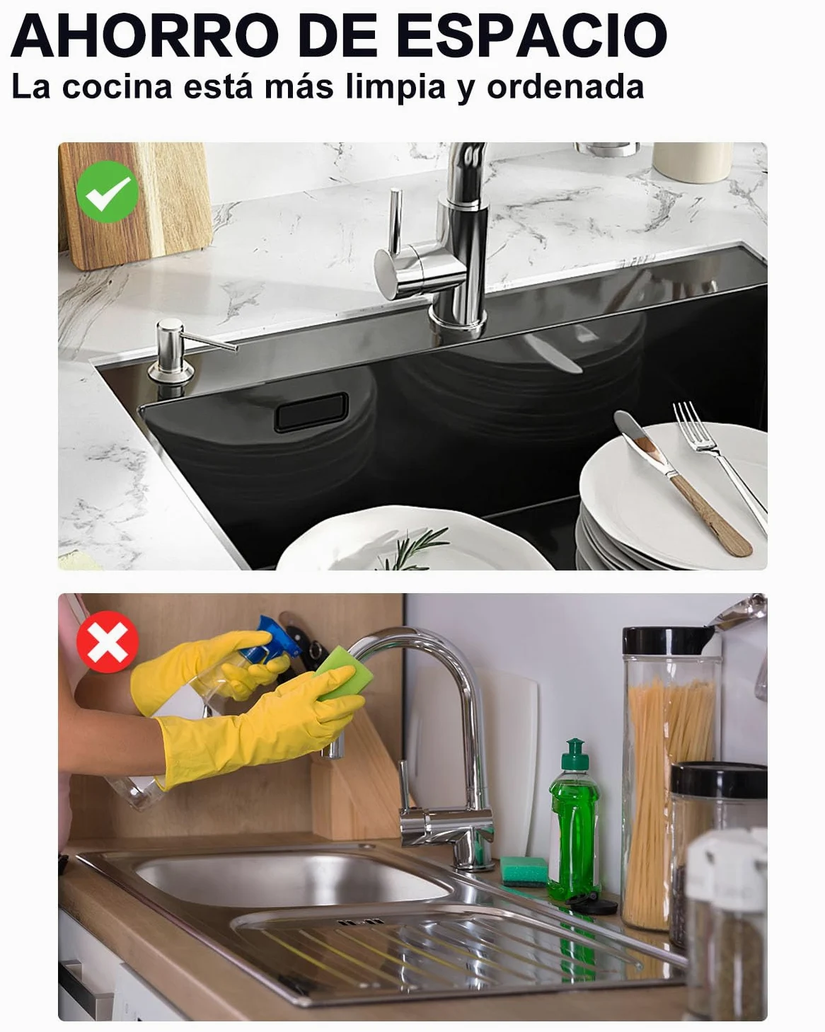 Dispensador Jabon Cocina Bajo Encimera, Dosificador para Fregadero | Dispensador de Detergente con Botella de 300ml y Manguera de 1,2 M, Dispensador Líquido Cobre, Tuerca Metal, Cepillado Plata
