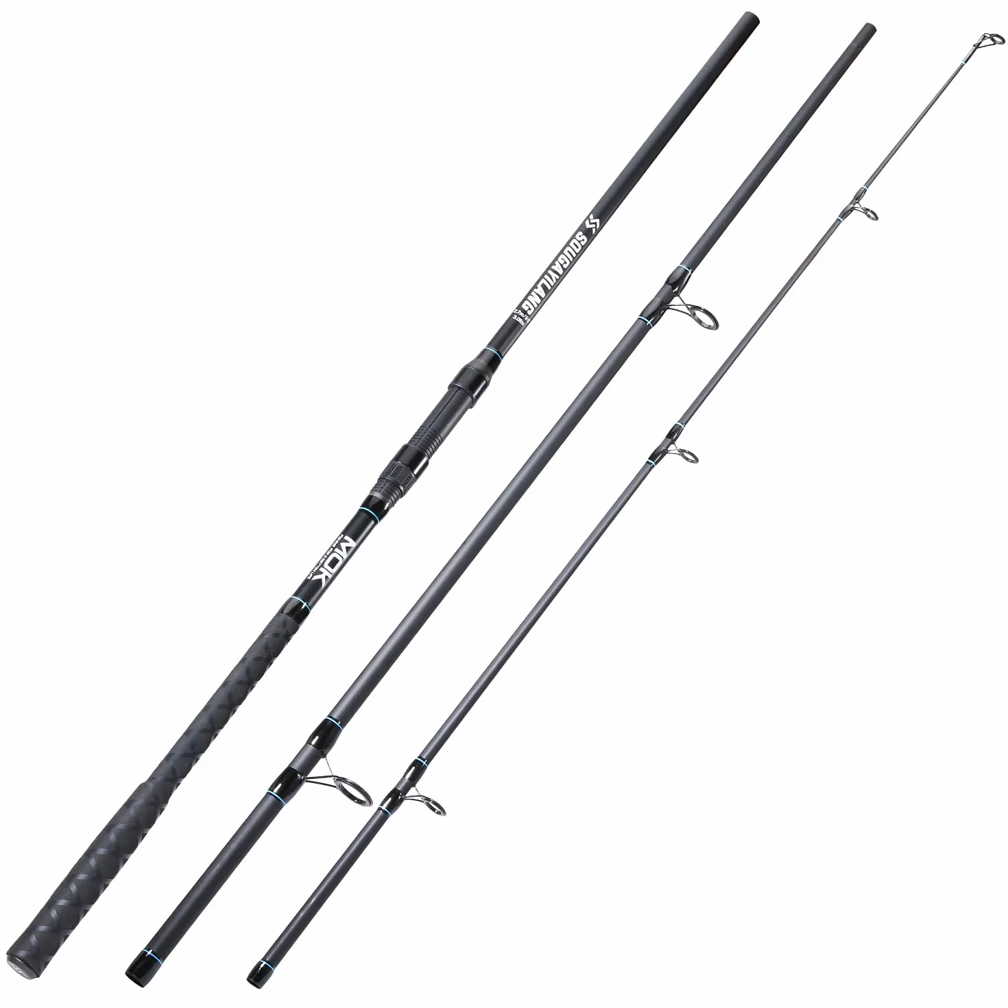 Sougayilang Caña de pescar de carpa carbono 3 secciones 2,7m 3,0m 3,3m mango EVA